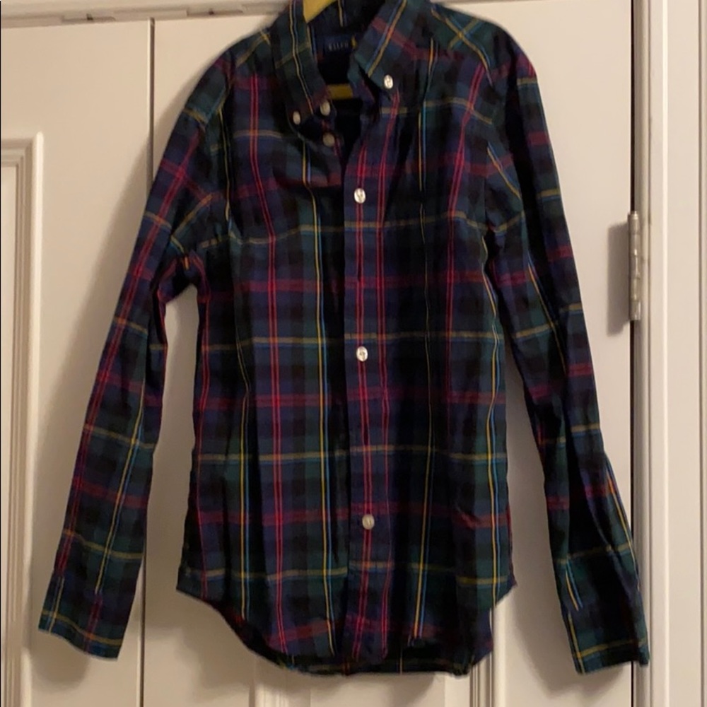 Boys, Ralph Lauren, Green plaid buttondown, M10/12